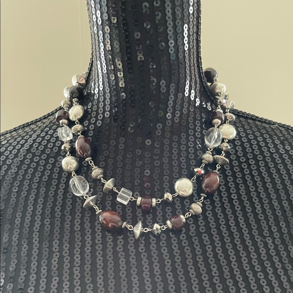 Lia Sophia Double Strand Beaded Necklace